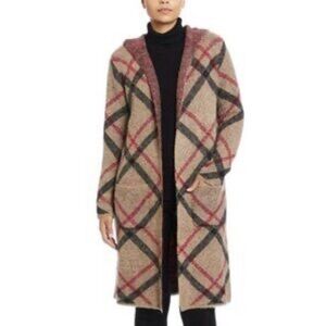 Joseph A Tan and Black Plaid Cardigan XS